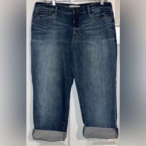 Ann Taylor LOFT  29/8P Petite Relaxed Straight Crop Jeans NEW cuffed stretch